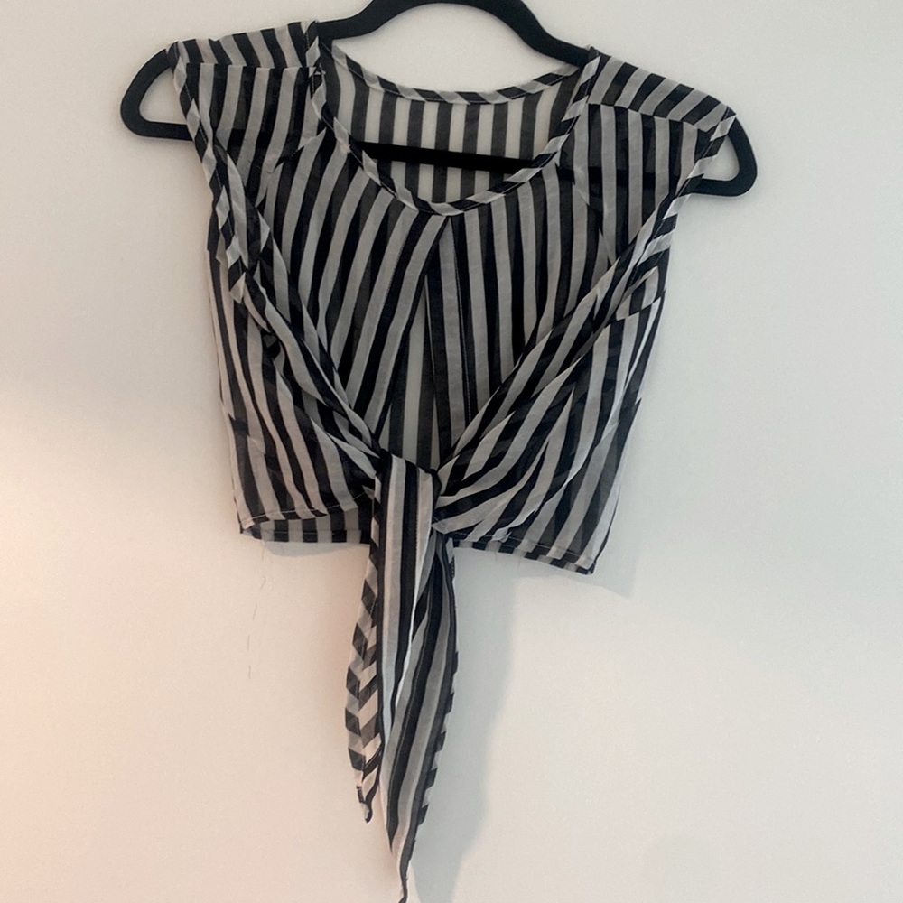 Sheer Striped Versatile Top